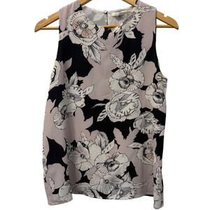 C&E woman short sleeve black and grey floral shirt